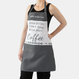 To-Do-Liste für Kaffeeliebhaber weiß grau Schürze