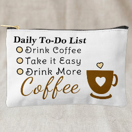 To-Do-Liste Kaffeeliebhaber weiß braun Zubehörtasche