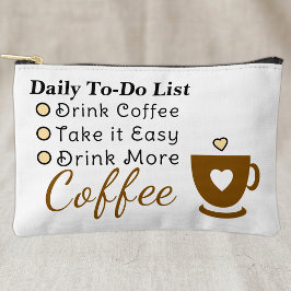 To-Do-Liste Kaffeeliebhaber weiß braun Zubehörtasche