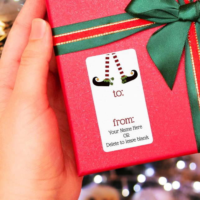 TO/From Gift Tag Labels mit Weihnachtselfenbeinen Adressaufkleber (Von Creator hochgeladen)