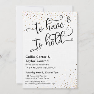 To Have and To Hold Typografie, falsches Goldkonfe Einladung