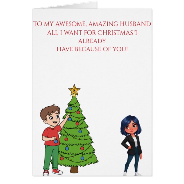 To my Amazing Husband at Christmas card (Devant)