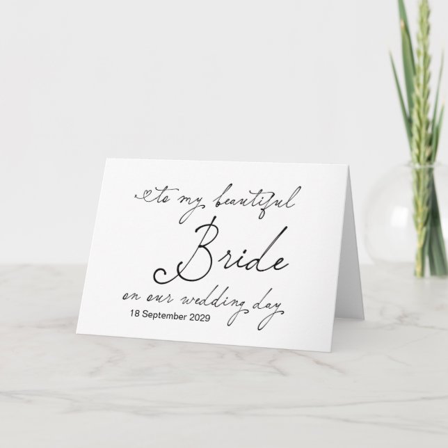 To My Beautiful Bride On Wedding Day From Groom Karte (Vorderseite)