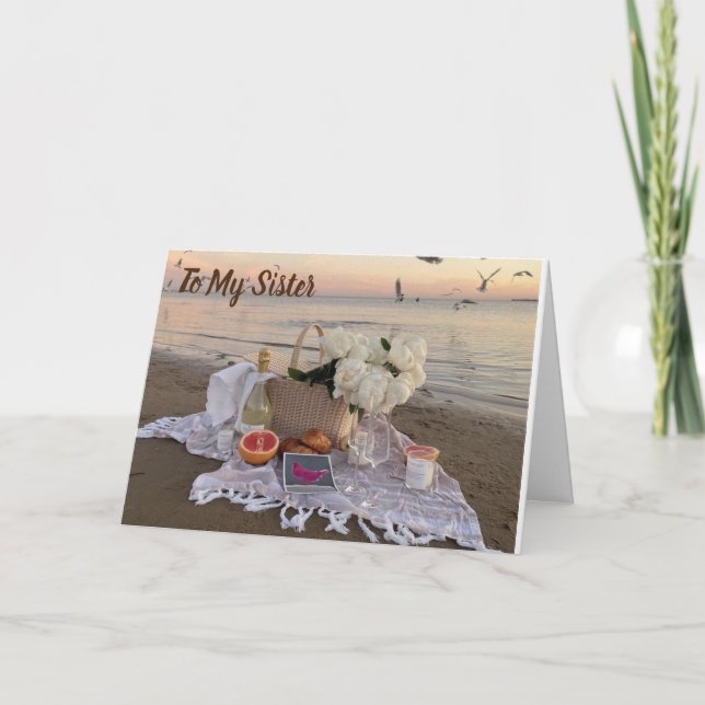**TO MY BEAUTIFUL SISTER** A ROSE CARD KARTE (Vorderseite)