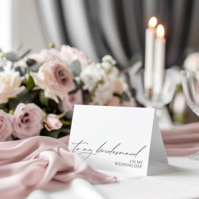 "To my Bridesmaid on my Wedday"-Nachrichtenkarte Dankeskarte ("To My Bridesmaid On My Wedding Day" Message Card)