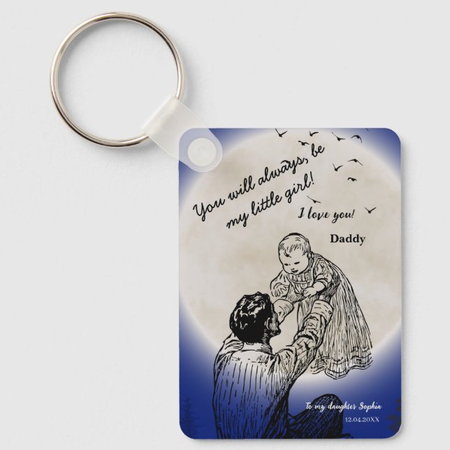 To My Daughter from Daddy Emotional Moon Design Schlüsselanhänger (Vorderseite)