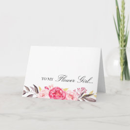 To My Flower Girl, Thank You, Wedding Party Dankeskarte