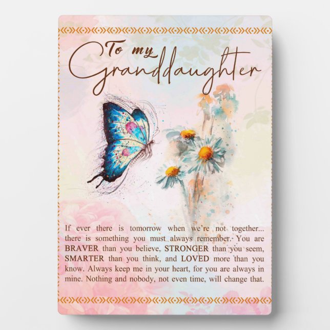 To My Granddaughter Gift,Cute Butterfly Lover Gift Fotoplatte (Vorderseite)