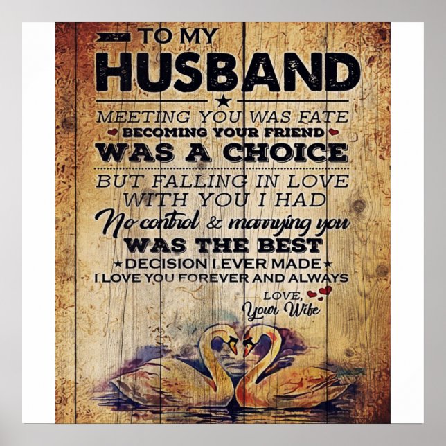 To my Husband Decor | Anniversary Present Poster (Vorne)