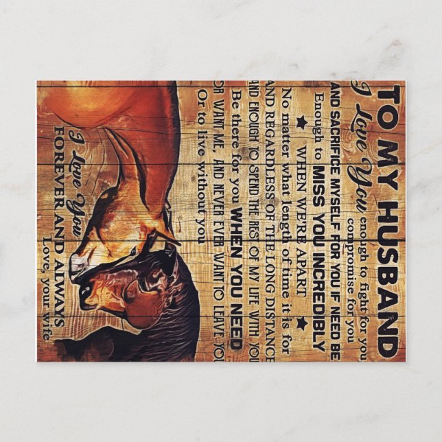 To My Husband Decor, Love Quotes Letter Ankündigungspostkarte (Vorderseite)