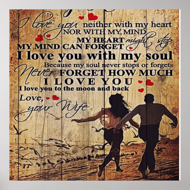 To My Husband Design | Letter To Him | Lovely Gift Poster (Vorne)