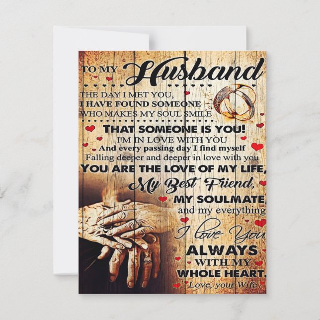 To My Husband Design Love Letter Gift To Him Einladung (Vorderseite)