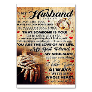 To My Husband Design Love Letter Gift To Him Tischnummer