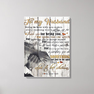 To My Husband Gift Husband Letter Home Decor Leinwanddruck