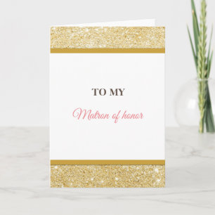To my matron of honor wedding thank you card dankeskarte