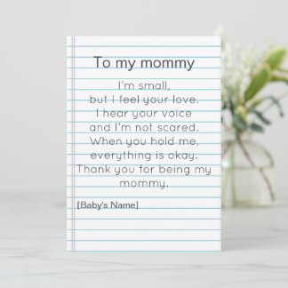 To My Mommy for First Mother's day personalized  Einladung