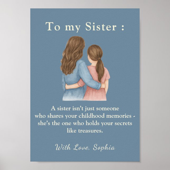 To My Sister – Custom Photo Message Poster (Vorne)