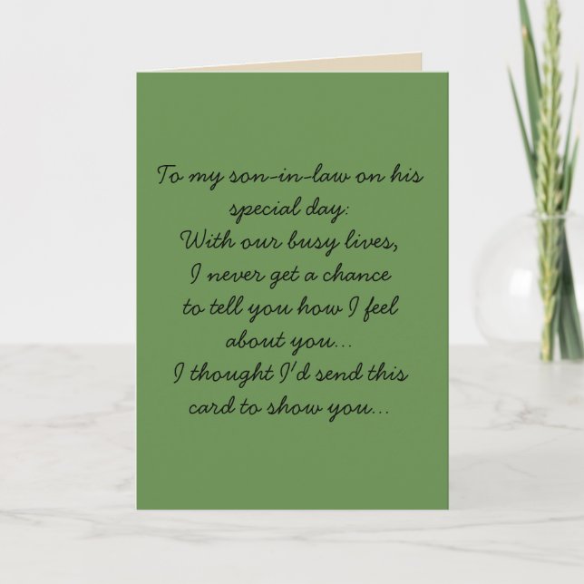 To my son-in-law karte (Vorderseite)