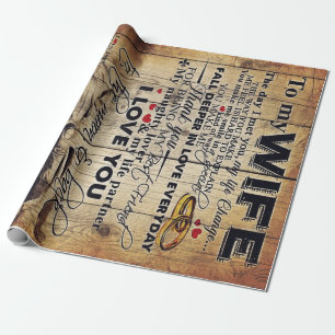 To My Wife Design   Best Anniversary Gift   Geschenkpapier