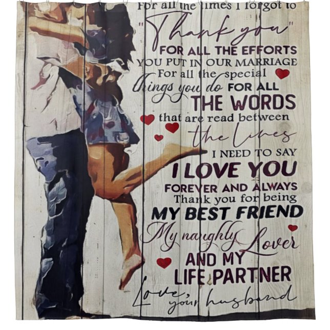 To My Wife Present | Love Quotes Present | Duschvorhang (Vorderseite)