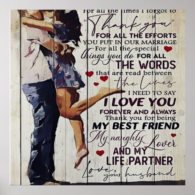 To My Wife Present | Love Quotes Present | Poster (Vorne)