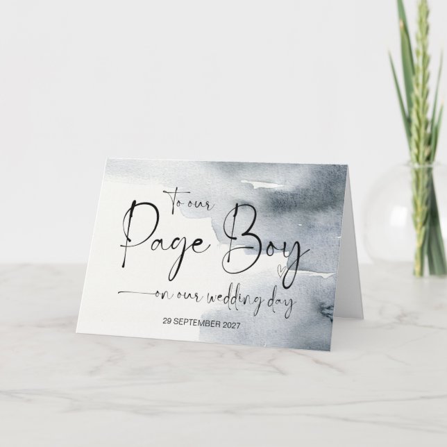 To Our Page Boy on Wedding Day Thank You Bride  Karte (Vorderseite)