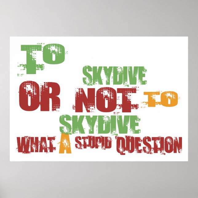 To Skydive Poster (Vorne)