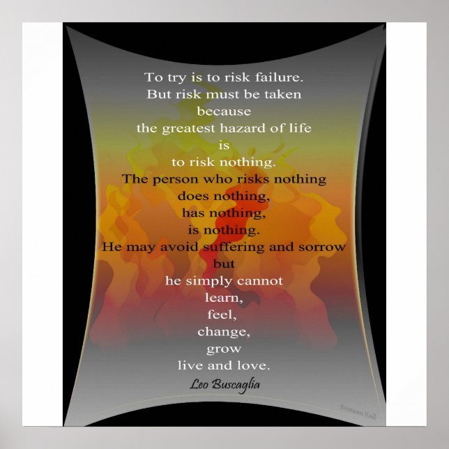 To try is to risk Failure Poster (Vorne)