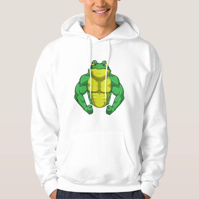 Toad as Bodybuilder with big Muscles Hoodie (Vorderseite)
