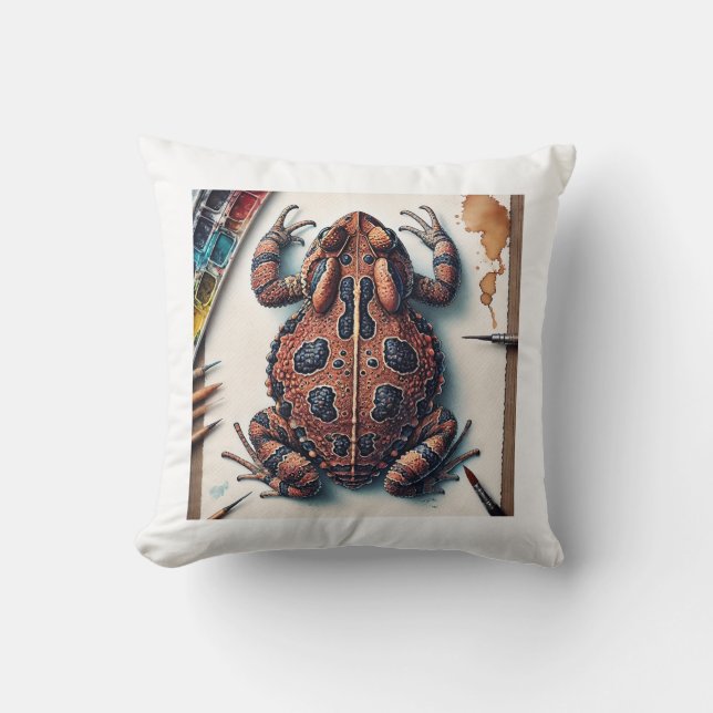 Toad Bug 031024IREF207 - Watercolor Kissen (Vorderseite)