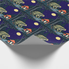 Toad Foraging Toadstools In A Moonlit Woodland Geschenkpapier