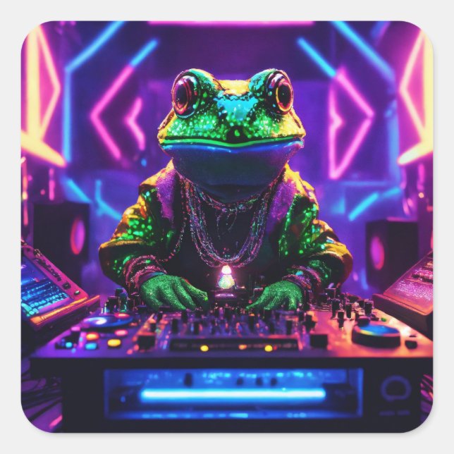 Toad Party Quadratischer Aufkleber (Vorderseite)