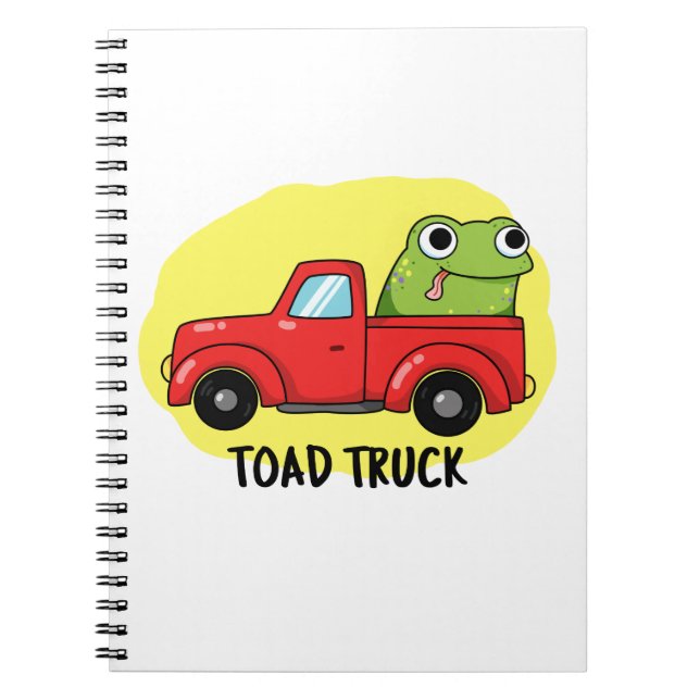 Toad Truck Funny Tow Truck Puff Notizblock (Vorderseite)