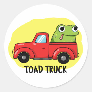 Toad Truck Funny Tow Truck Puff Runder Aufkleber