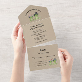 ©Toadal in Liebe Frog Couple Rustic Wedding All In One Einladung