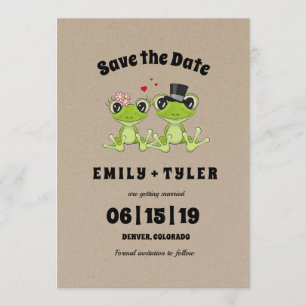 Toadal in Liebe Frosch Rustikal Save the Date Einladung