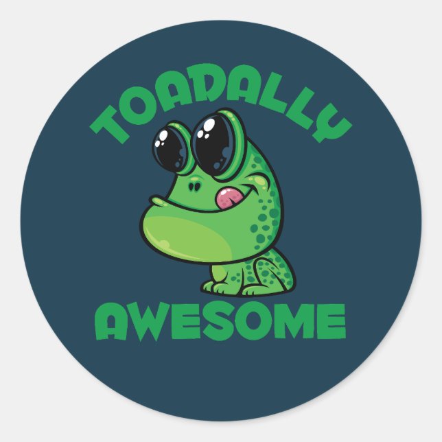 Toadal Phantastisch Happy Cartoon Toad Runder Aufkleber (Vorderseite)