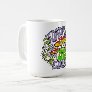 ToadalCoole Blüten- und Froschtypografie Kaffeetasse