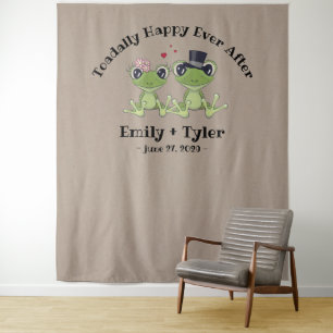 ©Toadally Happy nach Frosch-Paar Rustikale Hochzei Wandteppich