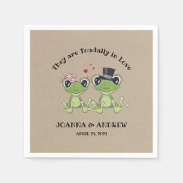 ©Toadally in Liebe Frog Wedding Personalisiert Serviette