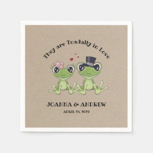 ©Toadally in Liebe Frog Wedding Personalisiert Serviette