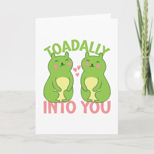 Toadally in You Funny Frog Valentine's Day Pun Karte (Vorderseite)