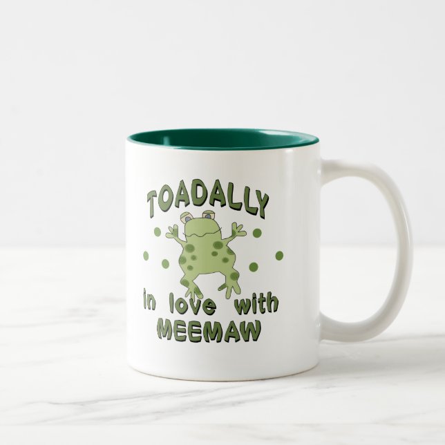 TOADALLY Liebe MeeMaw Frosch Zweifarbige Tasse (Rechts)