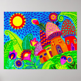 Toadstol Magischer Garten Folkloregie Poster