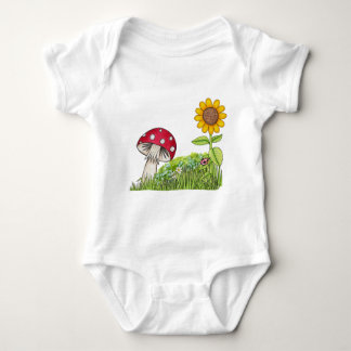 Toadstool mit Sonnenblume- und Baby Strampler