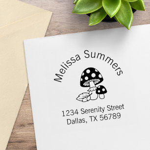 Toadstool-Pilze und Arkadadresse aus Leaf Gummistempel