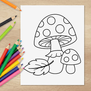 Toadstool Pilzkolorierseite Gummistempel