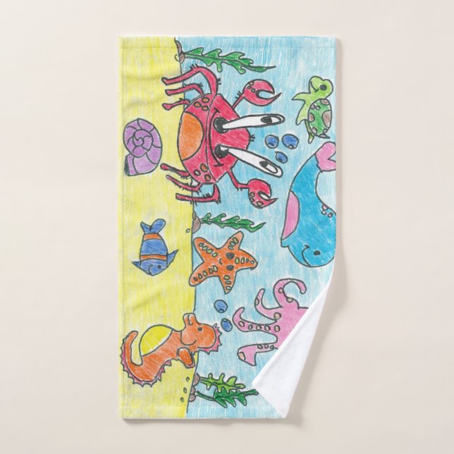 toalha de mão desenhos a lápis. (Serviette à main)