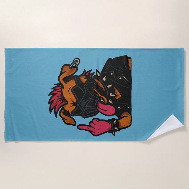 Toalha de praia cachorro maluco strandtuch (Vorderseite)