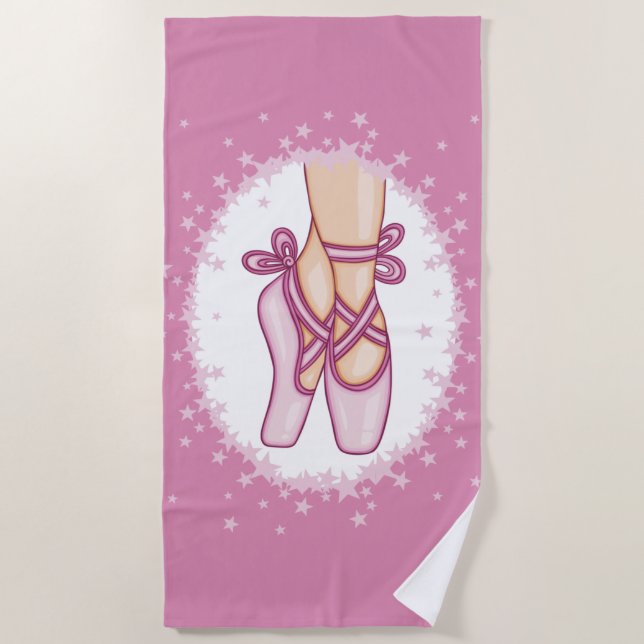 Toalha de praia Pink ballerina shoes Strandtuch (Vorderseite)